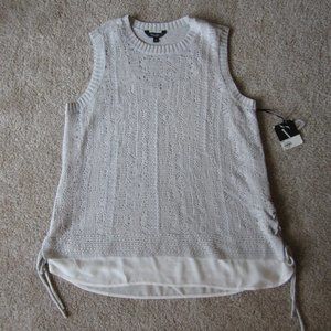 Simply Vera Vera Wang women's size XL light gray sleeveless sweater 2fer tank